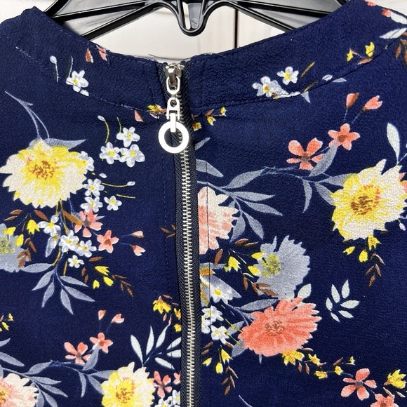 Smukke Big Girls Tween Navy Blue Floral Ruffle Sleeve Romper Size 12 EXCELLENT - Picture 7 of 10